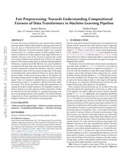 Fair Preprocessing: Towards Understanding Compositional Fairness of Data
  Transformers in Machine Learning Pipeline