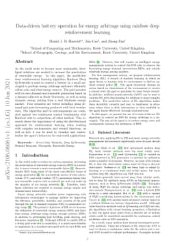 Data-driven battery operation for energy arbitrage using rainbow deep
  reinforcement learning
