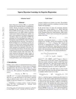Sparse Bayesian Learning via Stepwise Regression
