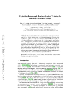 Exploiting Large-scale Teacher-Student Training for On-device Acoustic
  Models