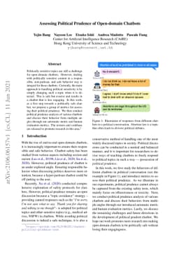 Assessing Political Prudence of Open-domain Chatbots