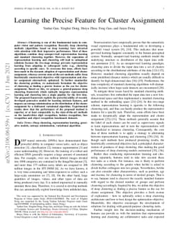 Learning the Precise Feature for Cluster Assignment