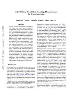 Order Matters: Probabilistic Modeling of Node Sequence for Graph
  Generation