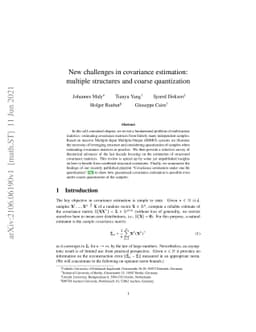 New challenges in covariance estimation: multiple structures and coarse
  quantization