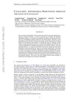 CausalAdv: Adversarial Robustness through the Lens of Causality