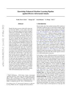 Knowledge Enhanced Machine Learning Pipeline against Diverse Adversarial
  Attacks