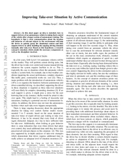 Improving Take-over Situation by Active Communication