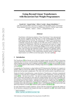 Going Beyond Linear Transformers with Recurrent Fast Weight Programmers