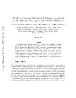 DG-LMC: A Turn-key and Scalable Synchronous Distributed MCMC Algorithm
  via Langevin Monte Carlo within Gibbs