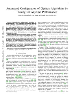 Automated Configuration of Genetic Algorithms by Tuning for Anytime
  Performance