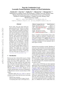 Turn the Combination Lock: Learnable Textual Backdoor Attacks via Word
  Substitution