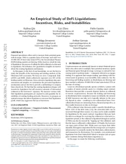 An Empirical Study of DeFi Liquidations: Incentives, Risks, and
  Instabilities