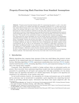 Property-Preserving Hash Functions from Standard Assumptions