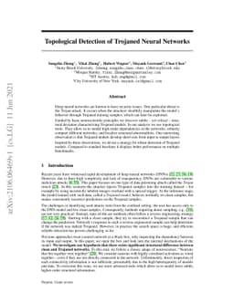 Topological Detection of Trojaned Neural Networks
