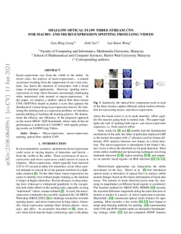 Shallow Optical Flow Three-Stream CNN for Macro- and Micro-Expression
  Spotting from Long Videos