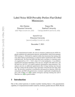 Label Noise SGD Provably Prefers Flat Global Minimizers