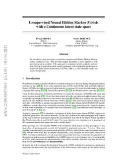 Unsupervised Neural Hidden Markov Models with a Continuous latent state
  space
