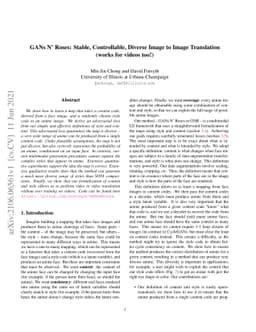 GANs N' Roses: Stable, Controllable, Diverse Image to Image Translation
  (works for videos too!)