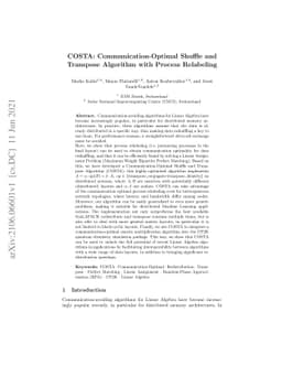 COSTA: Communication-Optimal Shuffle and Transpose Algorithm with
  Process Relabeling