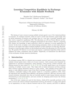 Learning Competitive Equilibria in Exchange Economies with Bandit
  Feedback