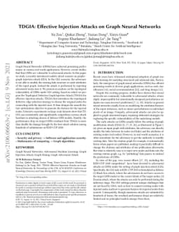 TDGIA:Effective Injection Attacks on Graph Neural Networks