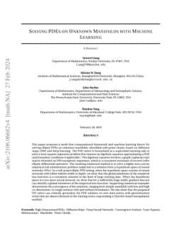 Solving PDEs on Unknown Manifolds with Machine Learning