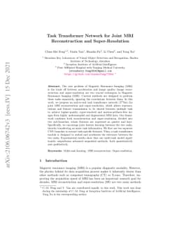 Task Transformer Network for Joint MRI Reconstruction and
  Super-Resolution