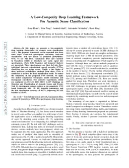 A Low-Compexity Deep Learning Framework For Acoustic Scene
  Classification