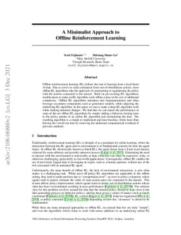 A Minimalist Approach to Offline Reinforcement Learning