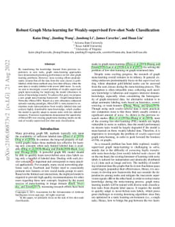 Robust Graph Meta-learning for Weakly-supervised Few-shot Node
  Classification