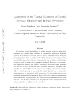 Adaptation of the Tuning Parameter in General Bayesian Inference with
  Robust Divergence