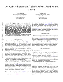ATRAS: Adversarially Trained Robust Architecture Search