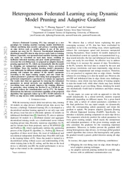 Heterogeneous Federated Learning using Dynamic Model Pruning and
  Adaptive Gradient