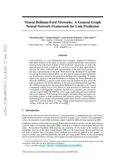 Neural Bellman-Ford Networks: A General Graph Neural Network Framework
  for Link Prediction