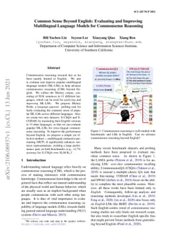 Common Sense Beyond English: Evaluating and Improving Multilingual
  Language Models for Commonsense Reasoning