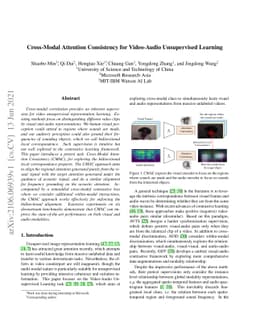 Cross-Modal Attention Consistency for Video-Audio Unsupervised Learning