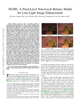 NLHD: A Pixel-Level Non-Local Retinex Model for Low-Light Image
  Enhancement