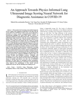 An Approach Towards Physics Informed Lung Ultrasound Image Scoring
  Neural Network for Diagnostic Assistance in COVID-19