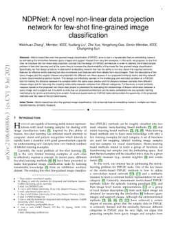 NDPNet: A novel non-linear data projection network for few-shot
  fine-grained image classification