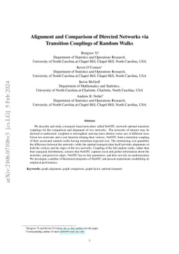 Alignment and Comparison of Directed Networks via Transition Couplings
  of Random Walks