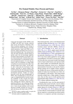 Pre-Trained Models: Past, Present and Future