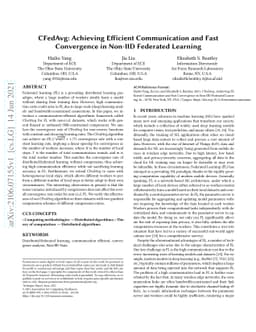 CFedAvg: Achieving Efficient Communication and Fast Convergence in
  Non-IID Federated Learning