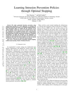Learning Intrusion Prevention Policies through Optimal Stopping