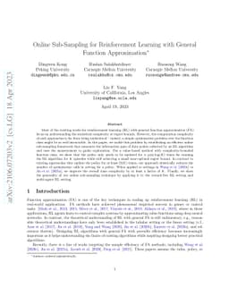 Online Sub-Sampling for Reinforcement Learning with General Function
  Approximation