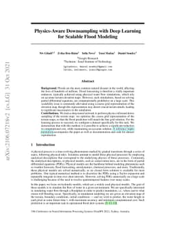 Physics-Aware Downsampling with Deep Learning for Scalable Flood
  Modeling