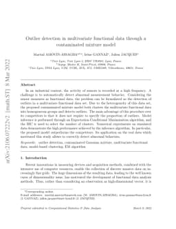 Outlier detection in multivariate functional data through a contaminated
  mixture model