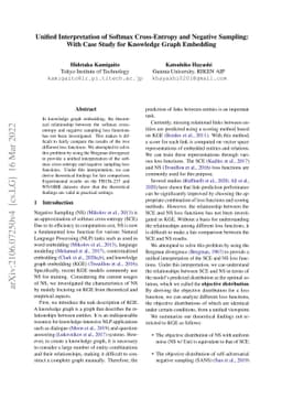 Unified Interpretation of Softmax Cross-Entropy and Negative Sampling:
  With Case Study for Knowledge Graph Embedding