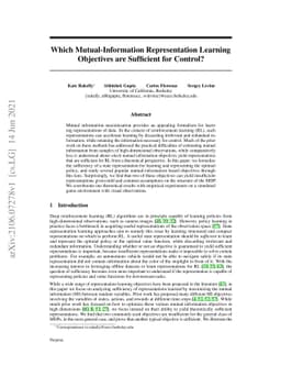 Which Mutual-Information Representation Learning Objectives are
  Sufficient for Control?