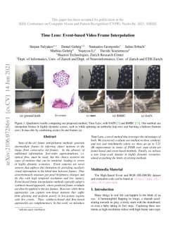 TimeLens: Event-based Video Frame Interpolation