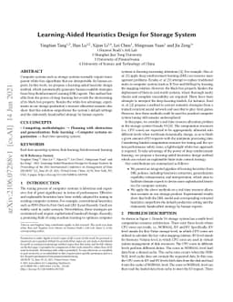 Learning-Aided Heuristics Design for Storage System